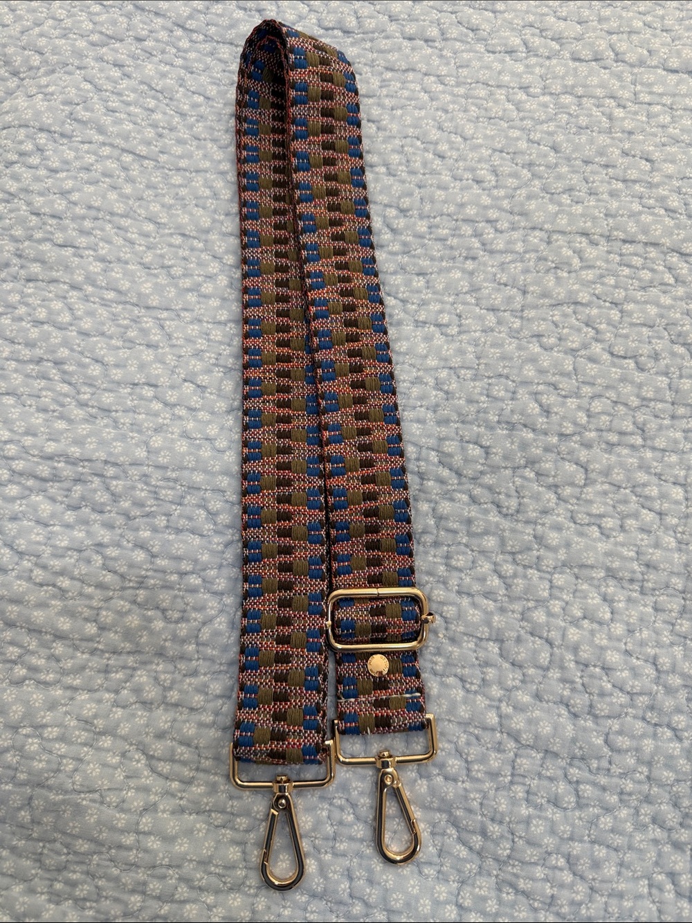 Pom Pom London brown and dazzling blue strap